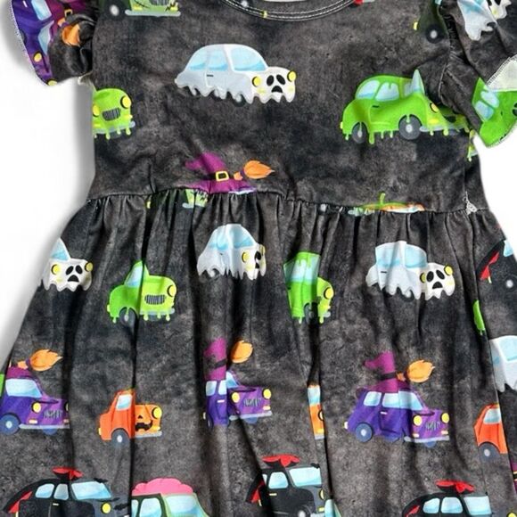 EUC Toddler Girls Colorful Halloween Print Twirl Dress - Size 3T - Picture 5 of 6